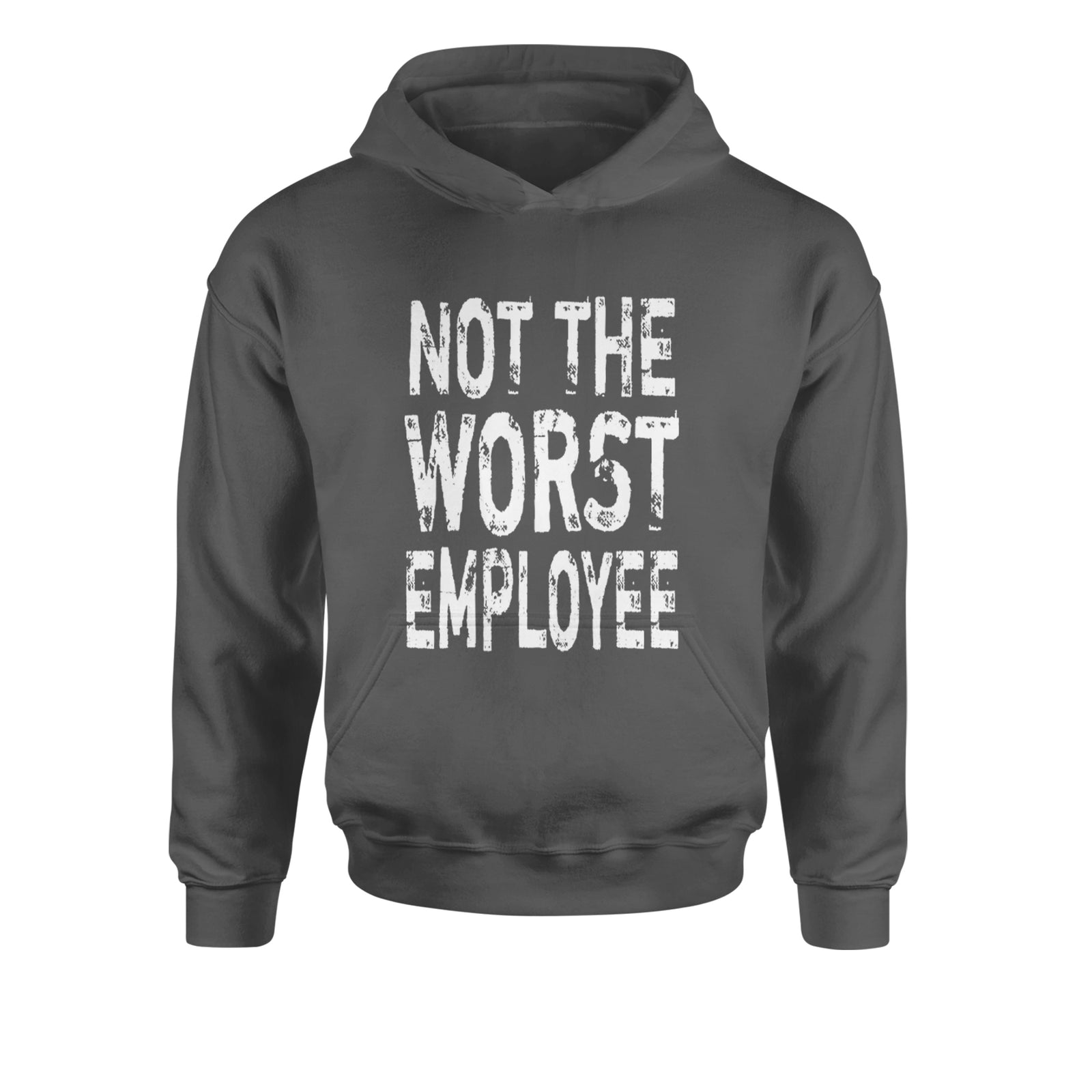 Not The Worst Employee Funny Youth-Sized Hoodie Black