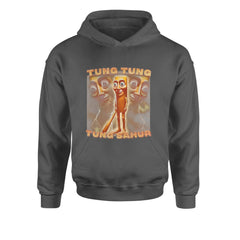 Tung Tung Tung Sahur Enforcer Youth-Sized Hoodie Charcoal Grey