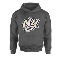 NYC New York City Grunge Street Youth-Sized Hoodie Charcoal Grey