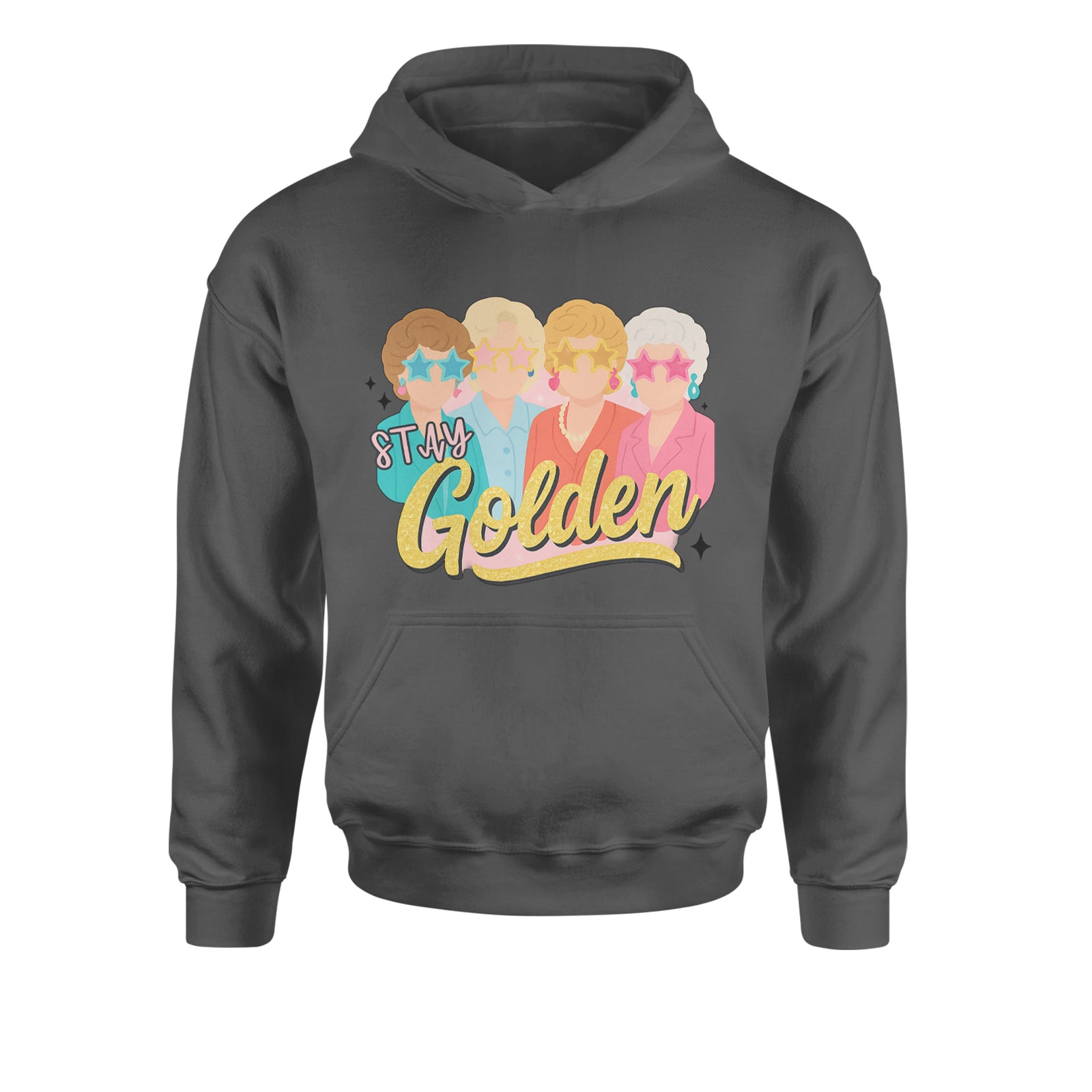 Stay Golden Girls Retro Youth-Sized Hoodie Black