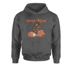 Punch Stay Kind Macaque Youth-Sized Hoodie Charcoal Grey