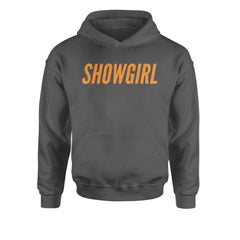 Showgirl Orange Glitter Youth-Sized Hoodie Charcoal Grey