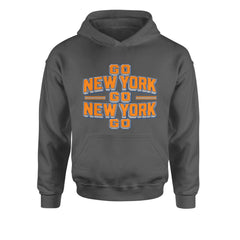Go New York Go Basketball Youth-Sized Hoodie Charcoal Grey