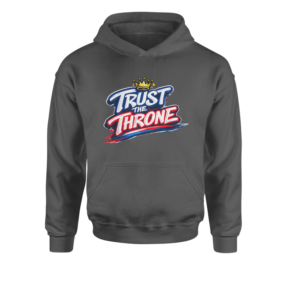 Trust The Throne Crown Philly Hoops Youth-Sized Hoodie Charcoal Grey