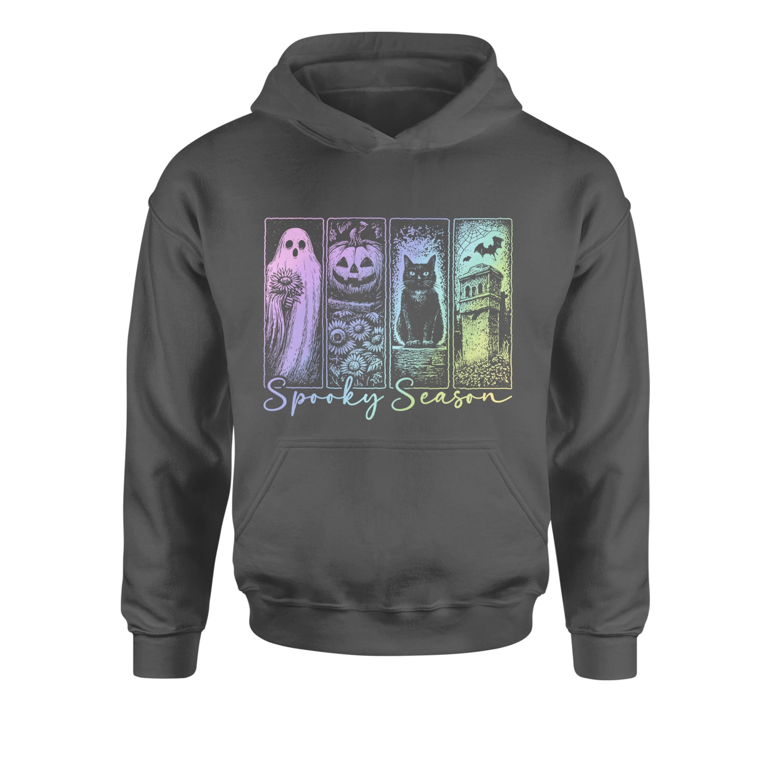 Spooky Season Cute Pastel Halloween Design Youth-Sized Hoodie Black