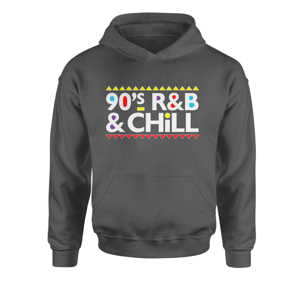 90s R&B and Chill Retro Throwback Youth-Sized Hoodie Charcoal Grey