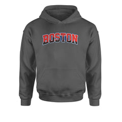 Boston City Pride Skyline Youth-Sized Hoodie Charcoal Grey