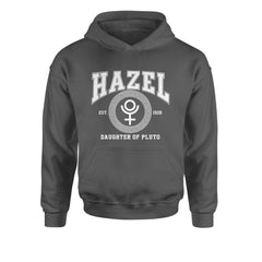 Hazel Daughter of Pluto Roman Gold Youth-Sized Hoodie Charcoal Grey
