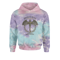 Fourth Wing Dragon Rider Vintage Basgiath War College Youth-Sized Hoodie Tie-Dye Cotton Candy