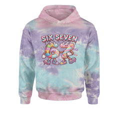 67 Candy Swirl Meme Youth-Sized Hoodie Tie-Dye Cotton Candy