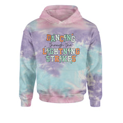 Dancing Through The Lightning Strikes Youth-Sized Hoodie Tie-Dye Cotton Candy