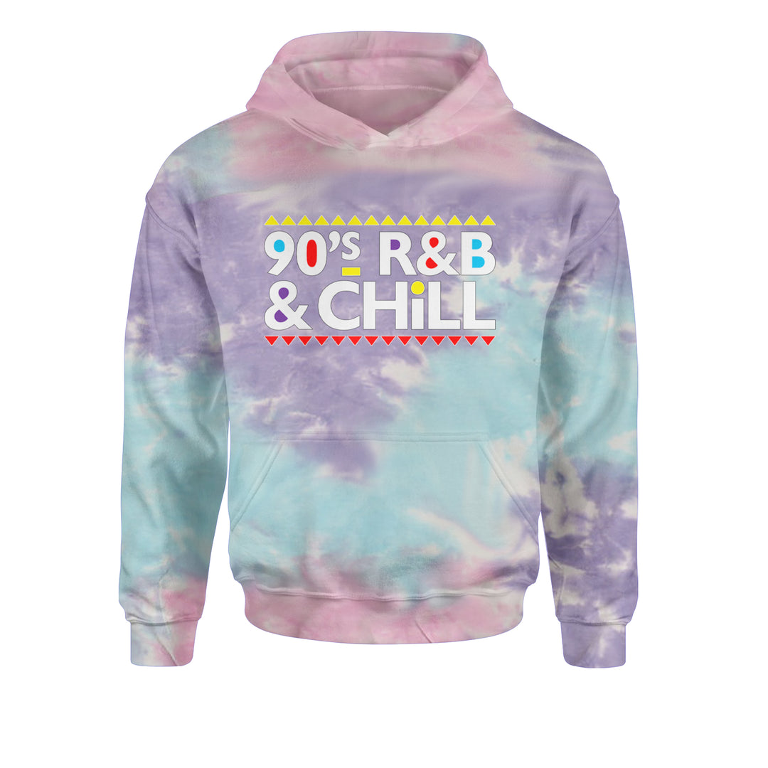 90s R&B and Chill Retro Throwback Youth-Sized Hoodie Tie-Dye Cotton Candy
