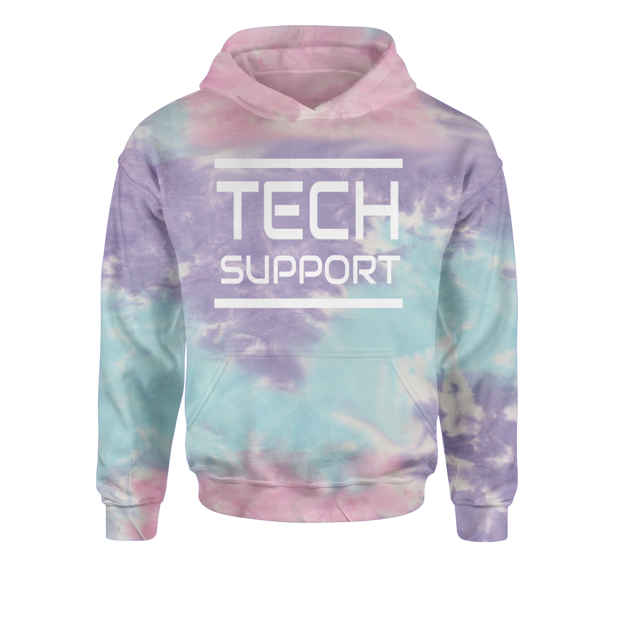 Tech Support Technologist IT Youth-Sized Hoodie Tie-Dye Cotton Candy