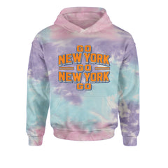 Go New York Go Basketball Youth-Sized Hoodie Tie-Dye Cotton Candy