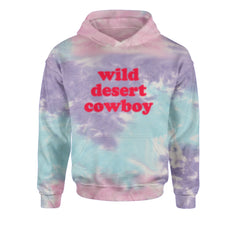 Wild Desert Cowboy Country Youth-Sized Hoodie Tie-Dye Cotton Candy