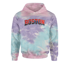 Boston City Pride Skyline Youth-Sized Hoodie Tie-Dye Cotton Candy