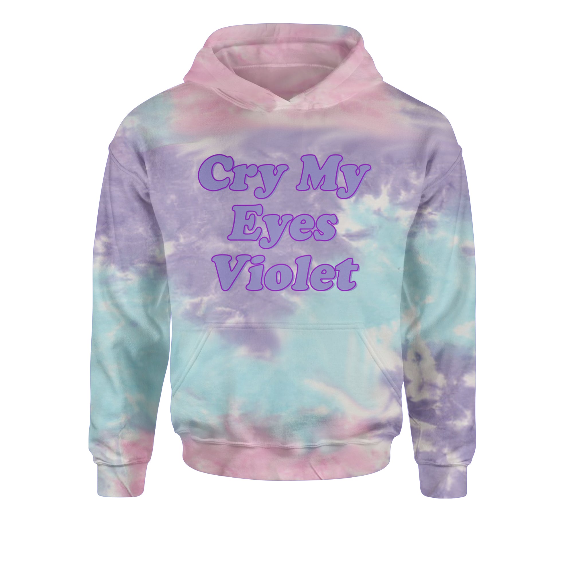 Cry My Eyes Violet Drama Queen Youth-Sized Hoodie Tie-Dye Cotton Candy