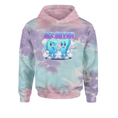 67 Six Seven Meme Kawaii Cloud Youth-Sized Hoodie Tie-Dye Cotton Candy