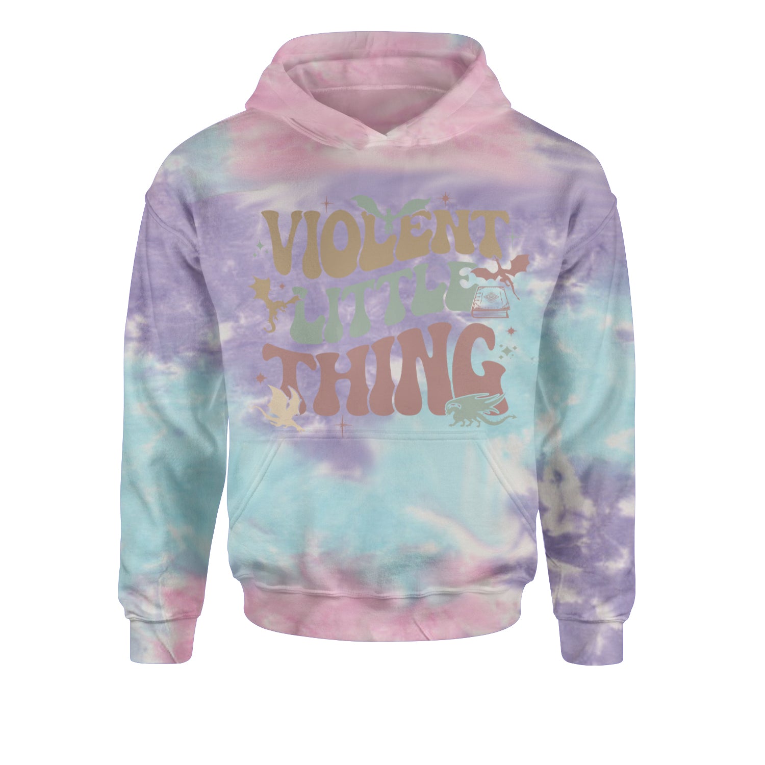 Violent Little Thing Dragon Youth-Sized Hoodie Tie-Dye Cotton Candy