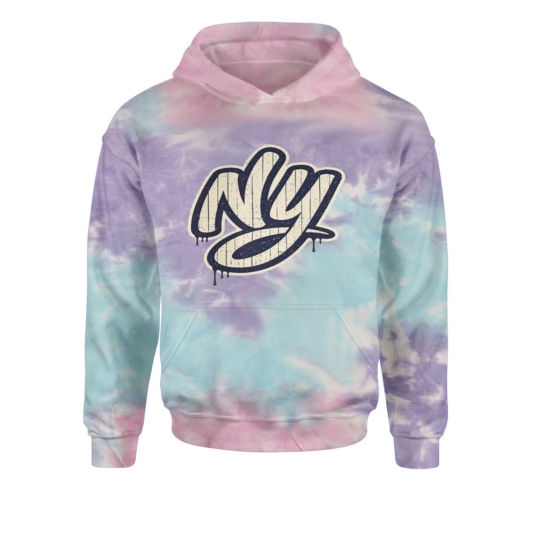 NYC New York City Grunge Street Youth-Sized Hoodie Tie-Dye Cotton Candy