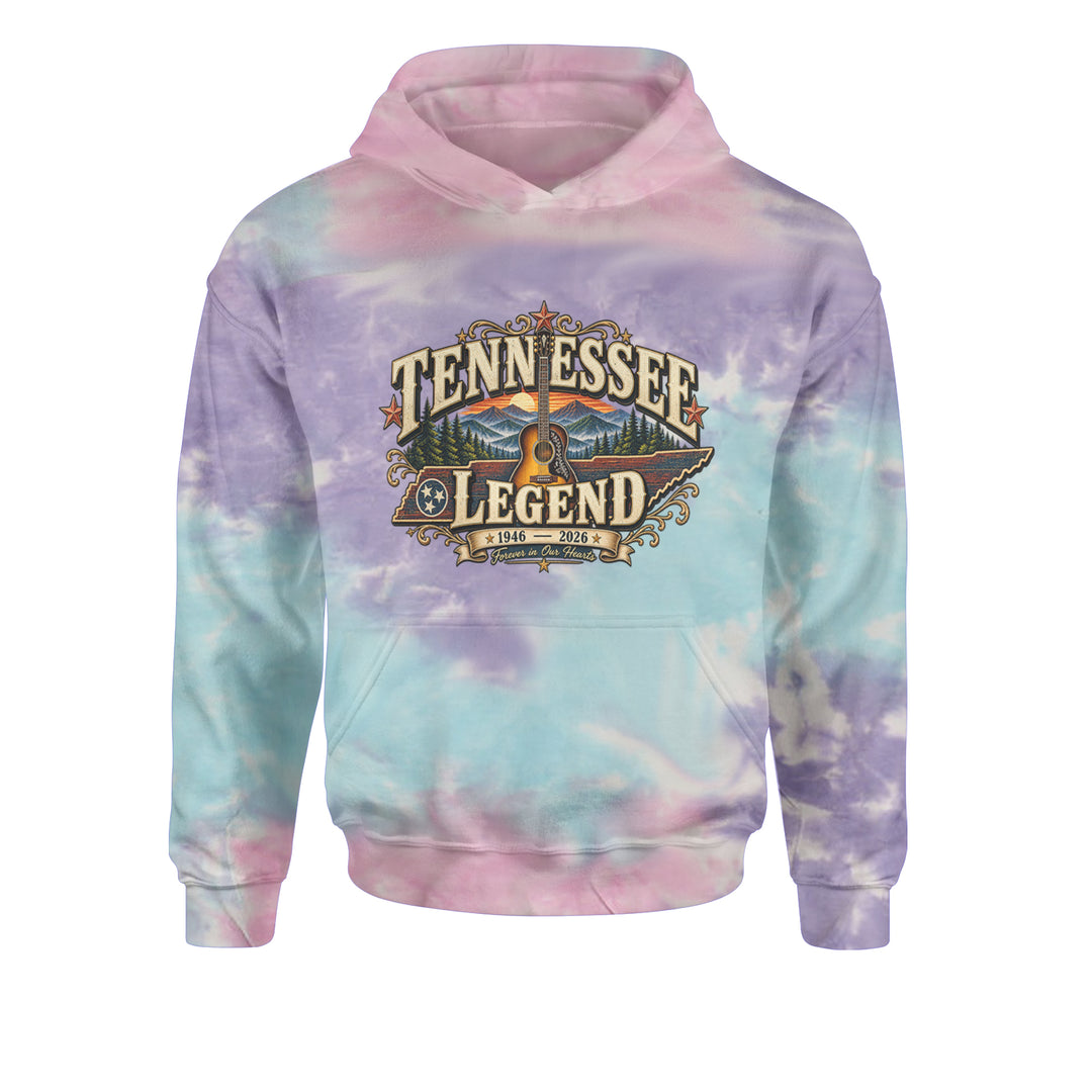 Tennessee Legend Country Music Dolly Youth-Sized Hoodie Tie-Dye Cotton Candy