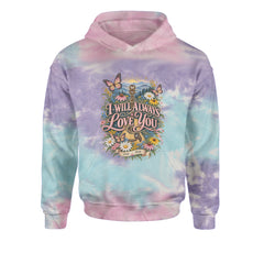 I Will Always Love You Dolly Youth-Sized Hoodie Tie-Dye Cotton Candy