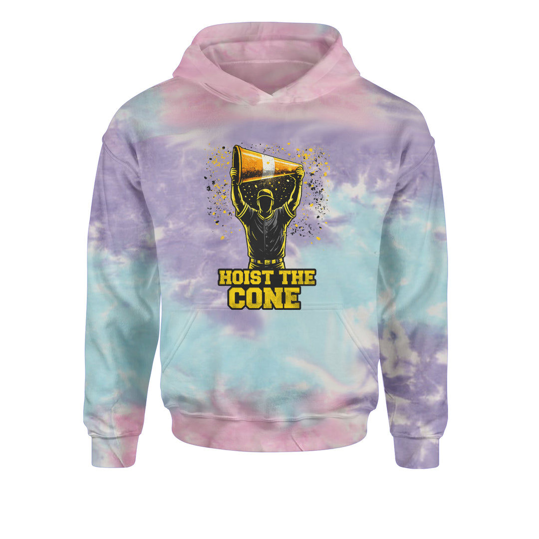 Hoist The Cone Pittsburgh Pride Youth-Sized Hoodie Tie-Dye Cotton Candy