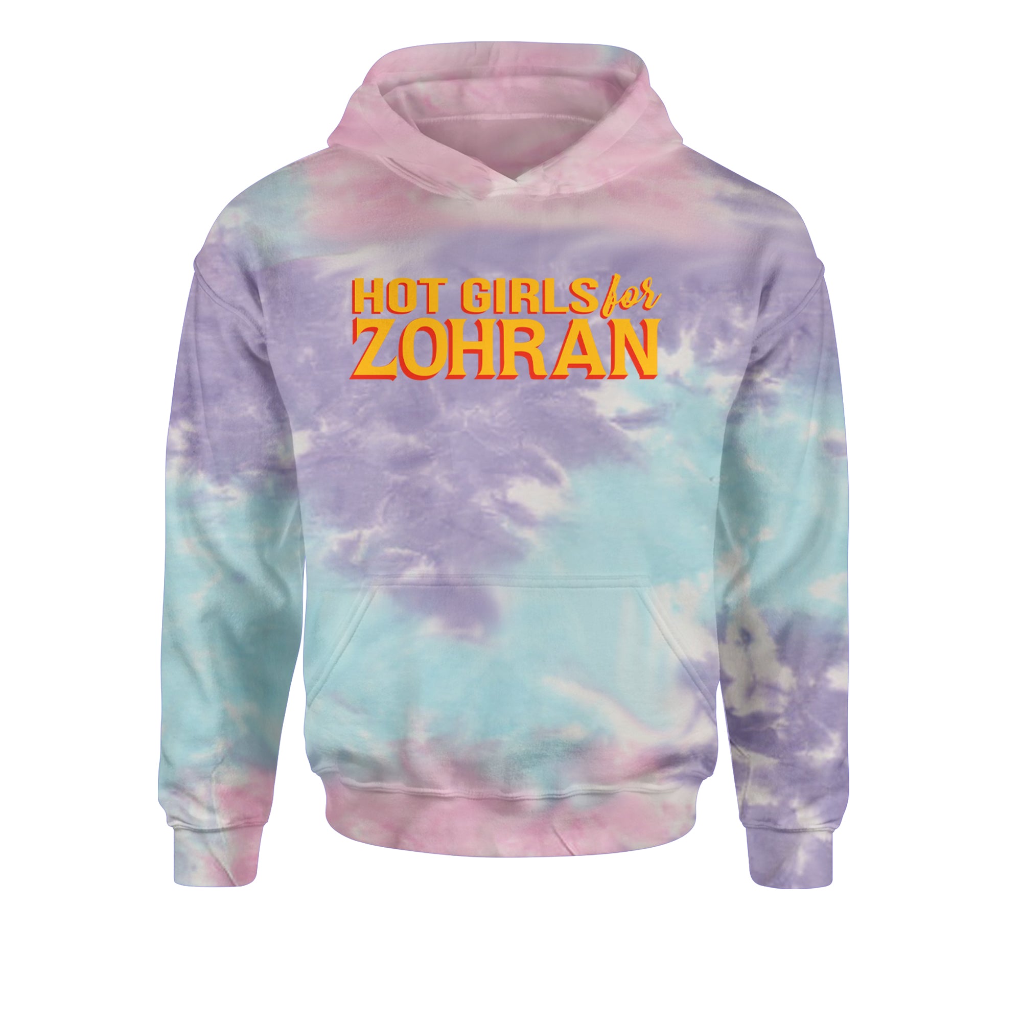 Hot Girls for Zohran Meme Youth-Sized Hoodie Tie-Dye Cotton Candy