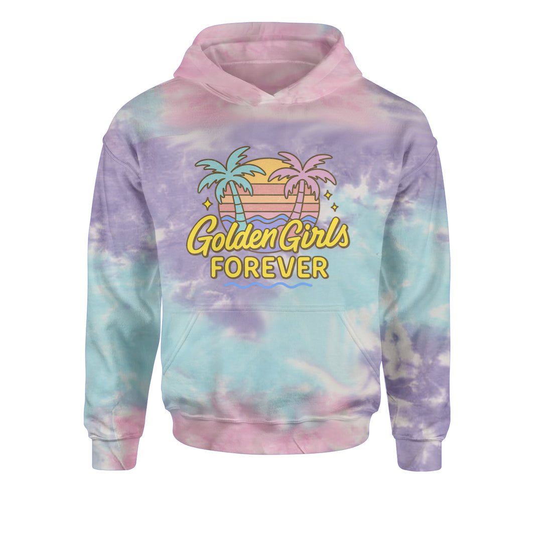 Golden Girls Forever Retro Sunset Youth-Sized Hoodie Tie-Dye Cotton Candy
