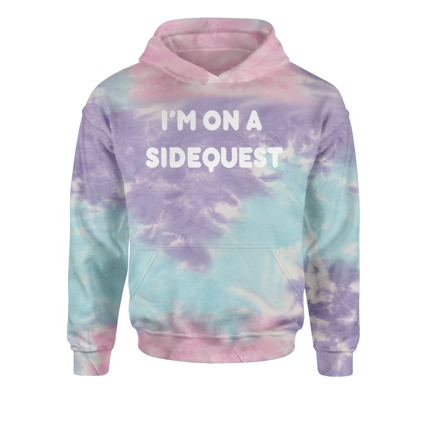 I'm On A Sidequest Festival Rave EDM Youth-Sized Hoodie Tie-Dye Cotton Candy