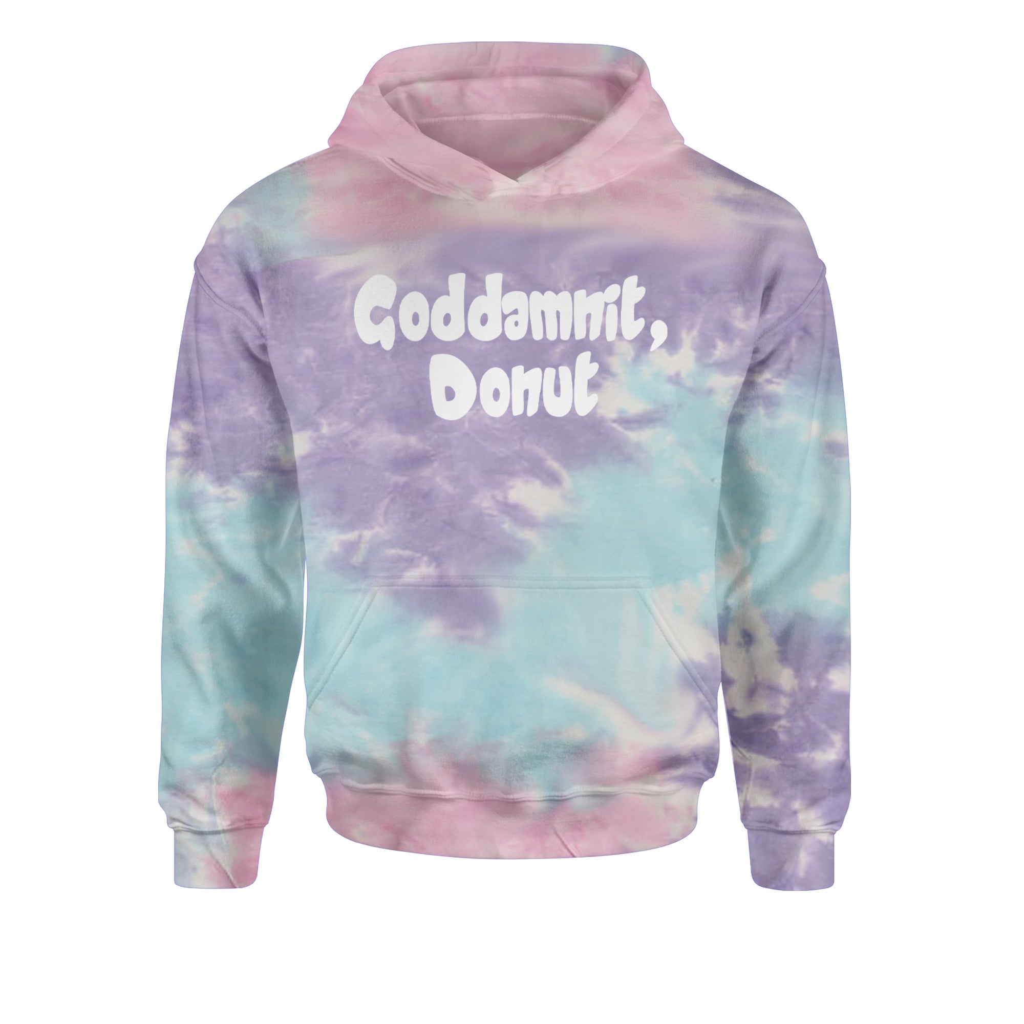 Godd-mnit, Donut Carl Youth-Sized Hoodie Tie-Dye Cotton Candy
