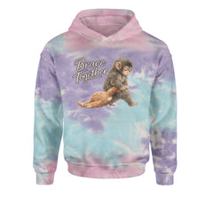 Punch Brave Together Stuffed Animal Youth-Sized Hoodie Tie-Dye Cotton Candy