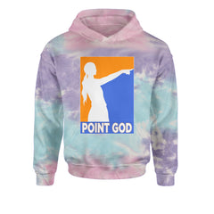 Point God Cunningham Basketball Pointing Meme  Youth-Sized Hoodie Tie-Dye Cotton Candy
