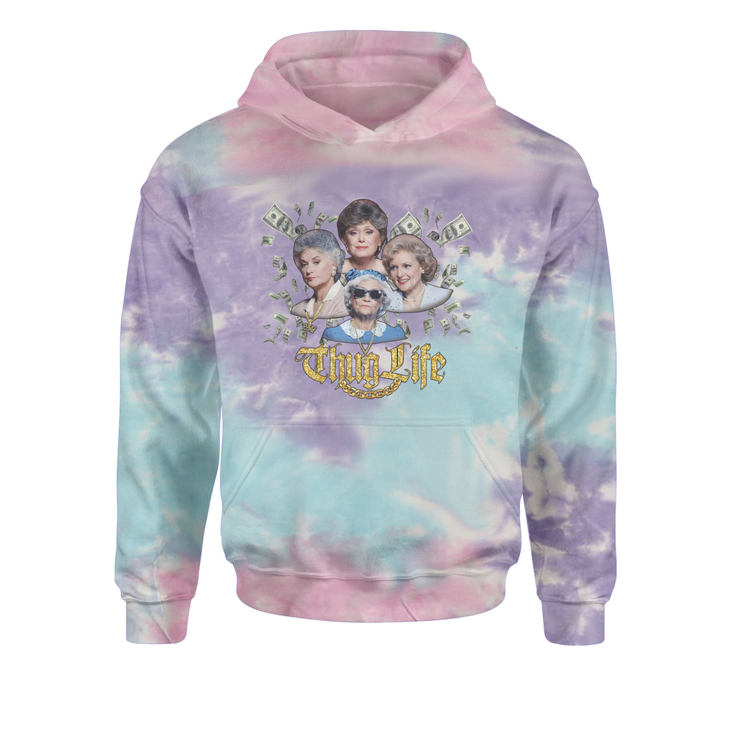 Golden Chain Thug Life Girls Youth-Sized Hoodie Tie-Dye Cotton Candy