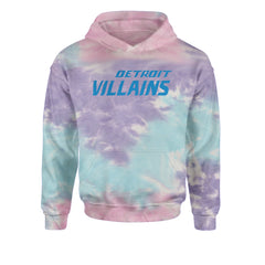 Detroit Villains Grit Football Youth-Sized Hoodie Tie-Dye Cotton Candy