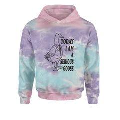 Today I Am A Serious Goose Youth-Sized Hoodie Tie-Dye Cotton Candy