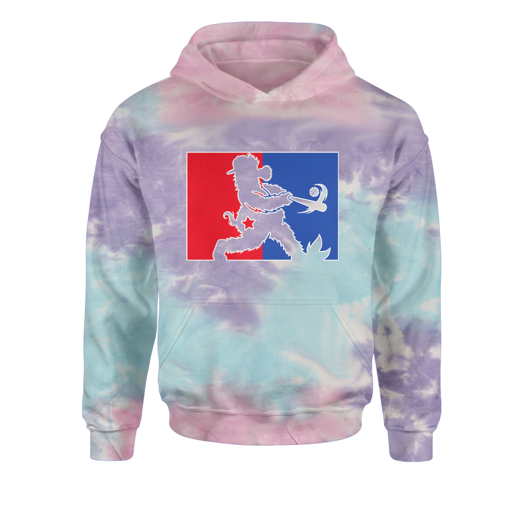 Batter Up Philly Baseball Phan Youth-Sized Hoodie Tie-Dye Cotton Candy