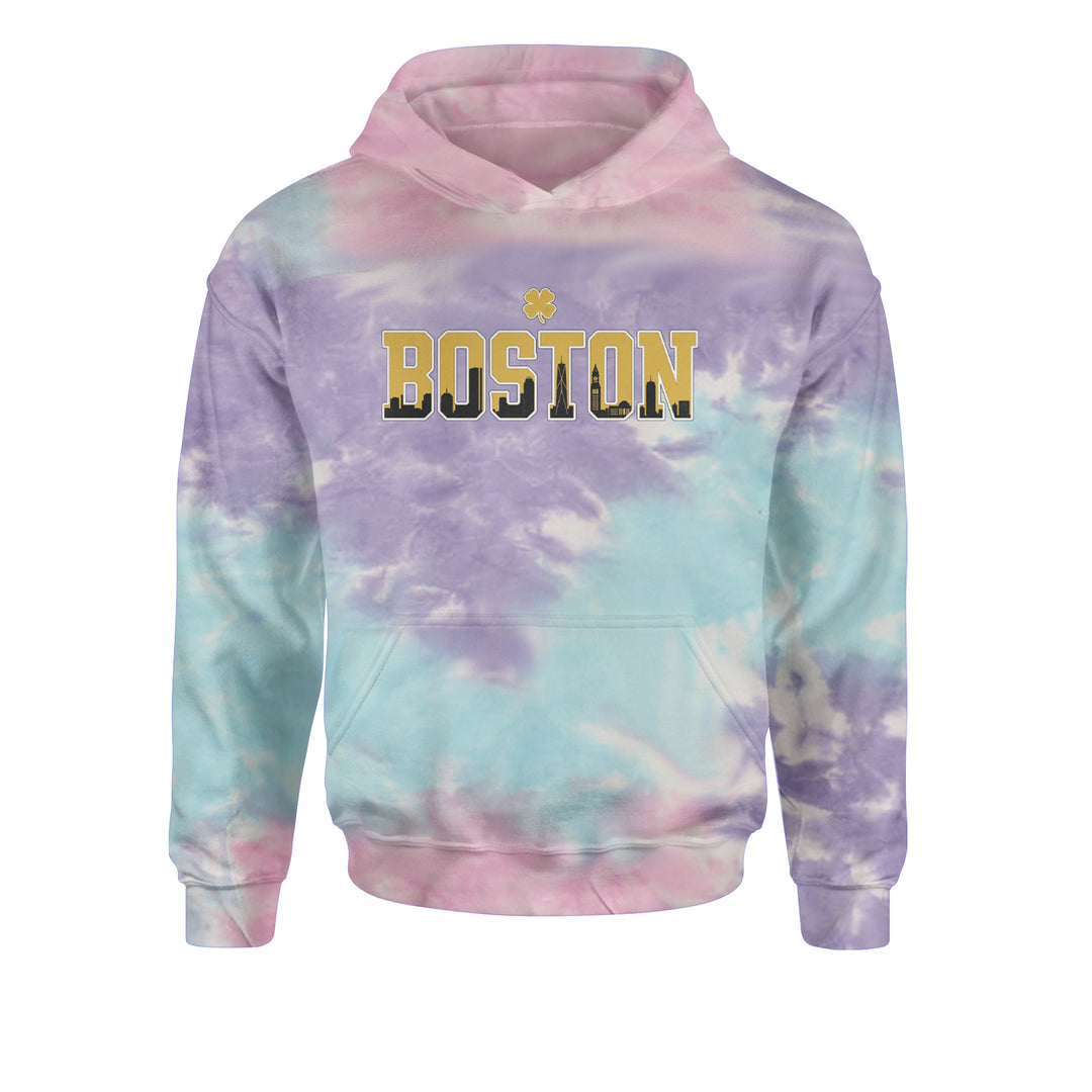 Boston City Pride Irish Youth-Sized Hoodie Tie-Dye Cotton Candy