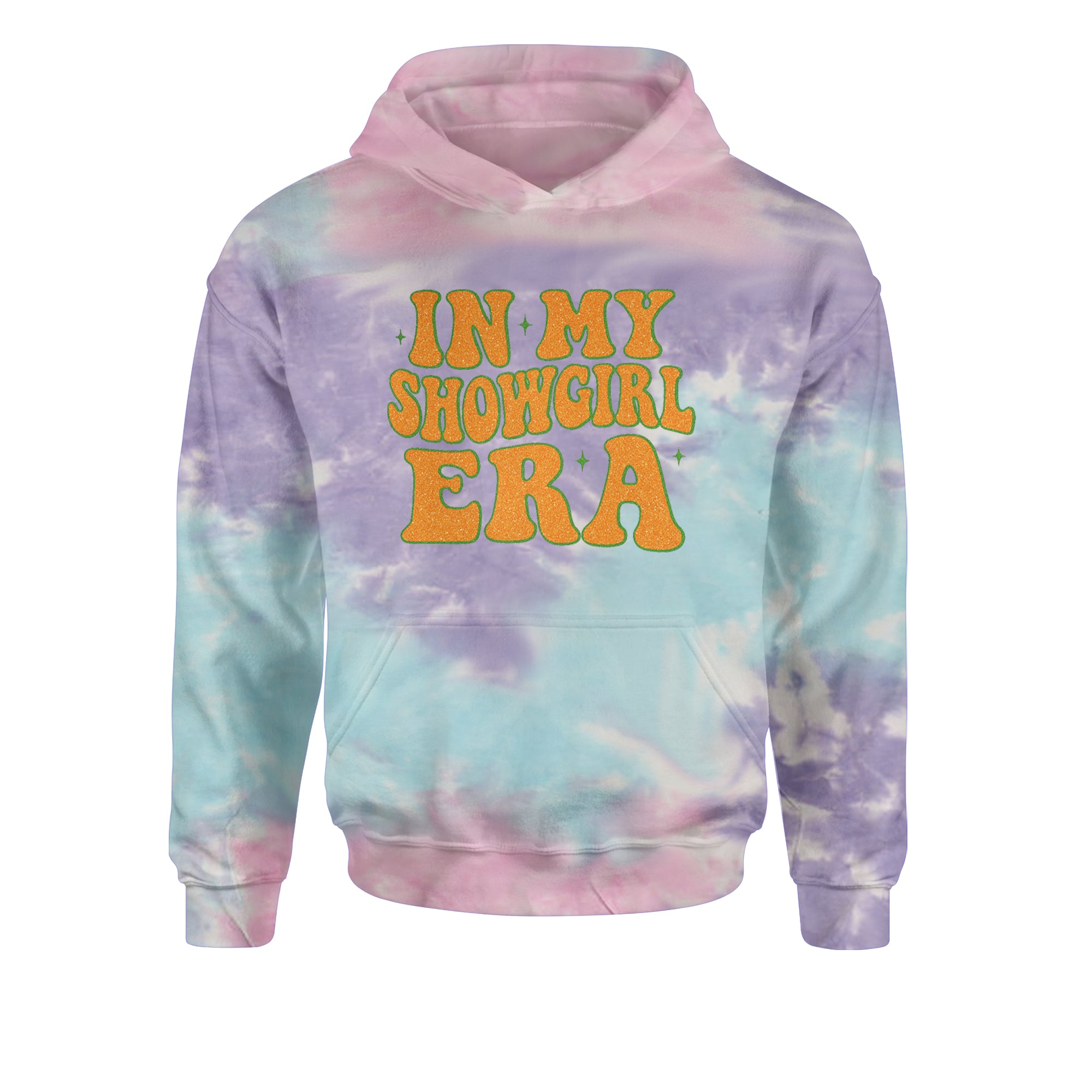 In My Showgirl Era Retro Youth-Sized Hoodie Tie-Dye Cotton Candy