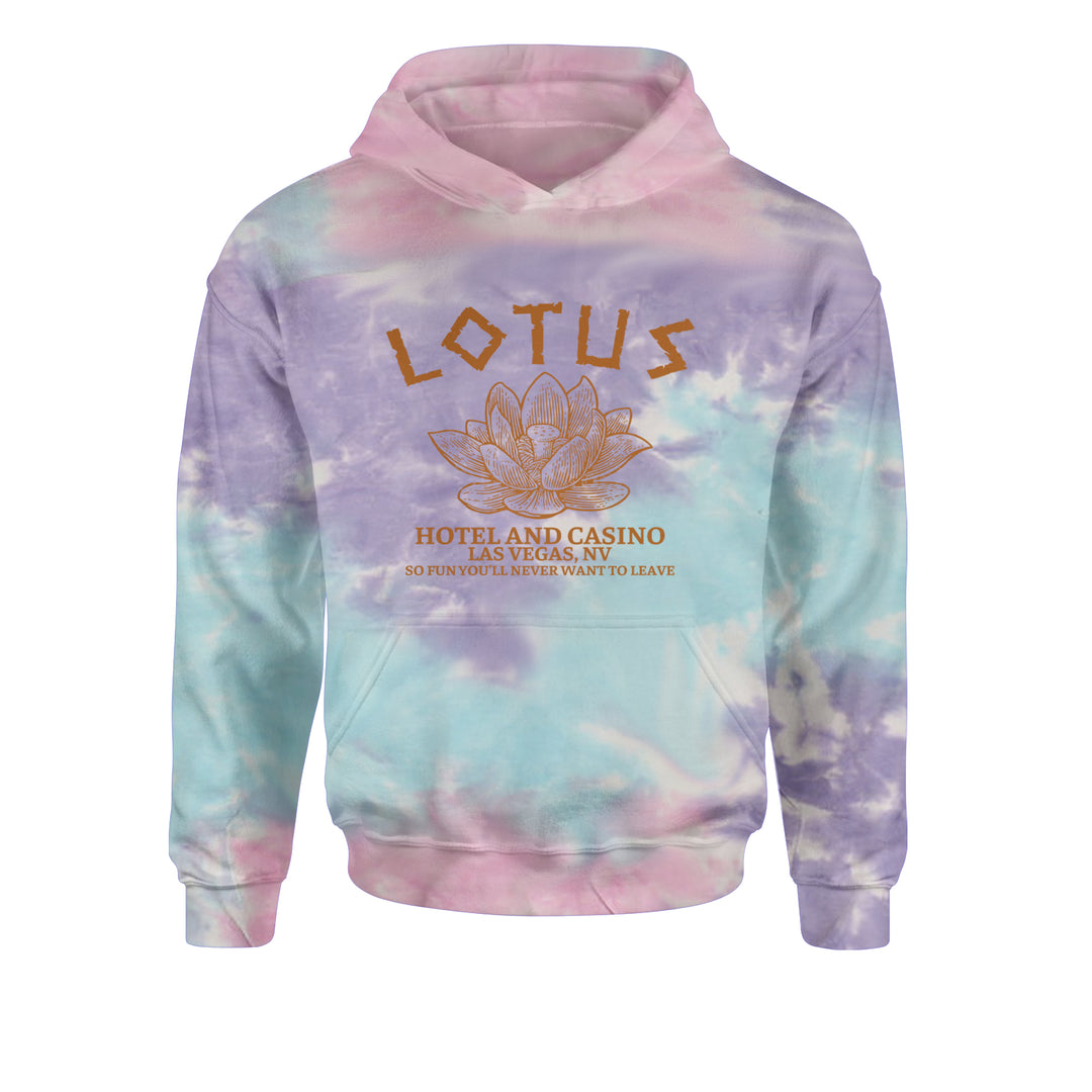 Lotus Hotel and Casino Youth-Sized Hoodie Tie-Dye Cotton Candy