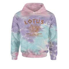 Lotus Hotel and Casino Youth-Sized Hoodie Tie-Dye Cotton Candy