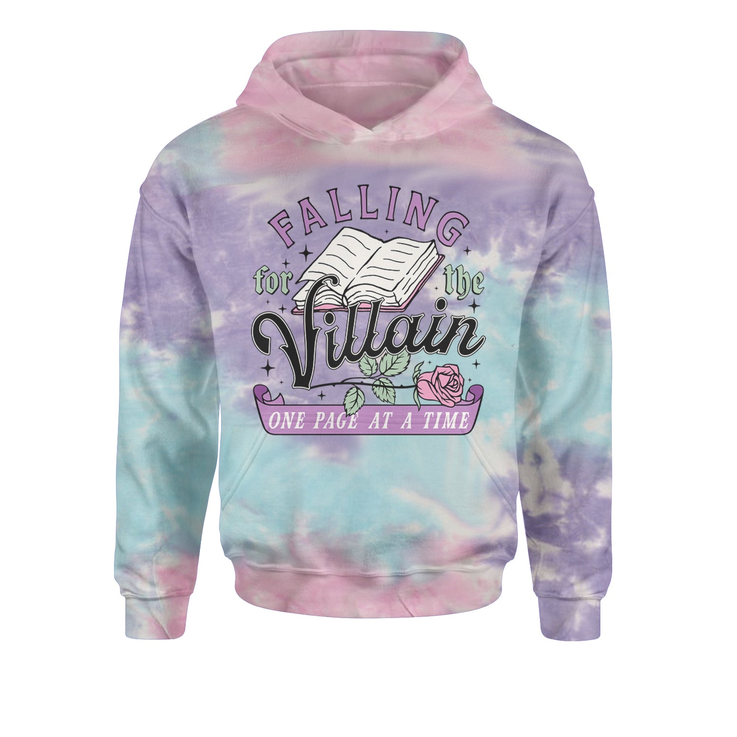 Falling For The Villain One Page At A TimeYouth-Sized Hoodie Tie-Dye Cotton Candy