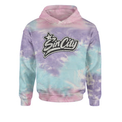 Sin City Vegas Retro Vintage Youth-Sized Hoodie Tie-Dye Cotton Candy