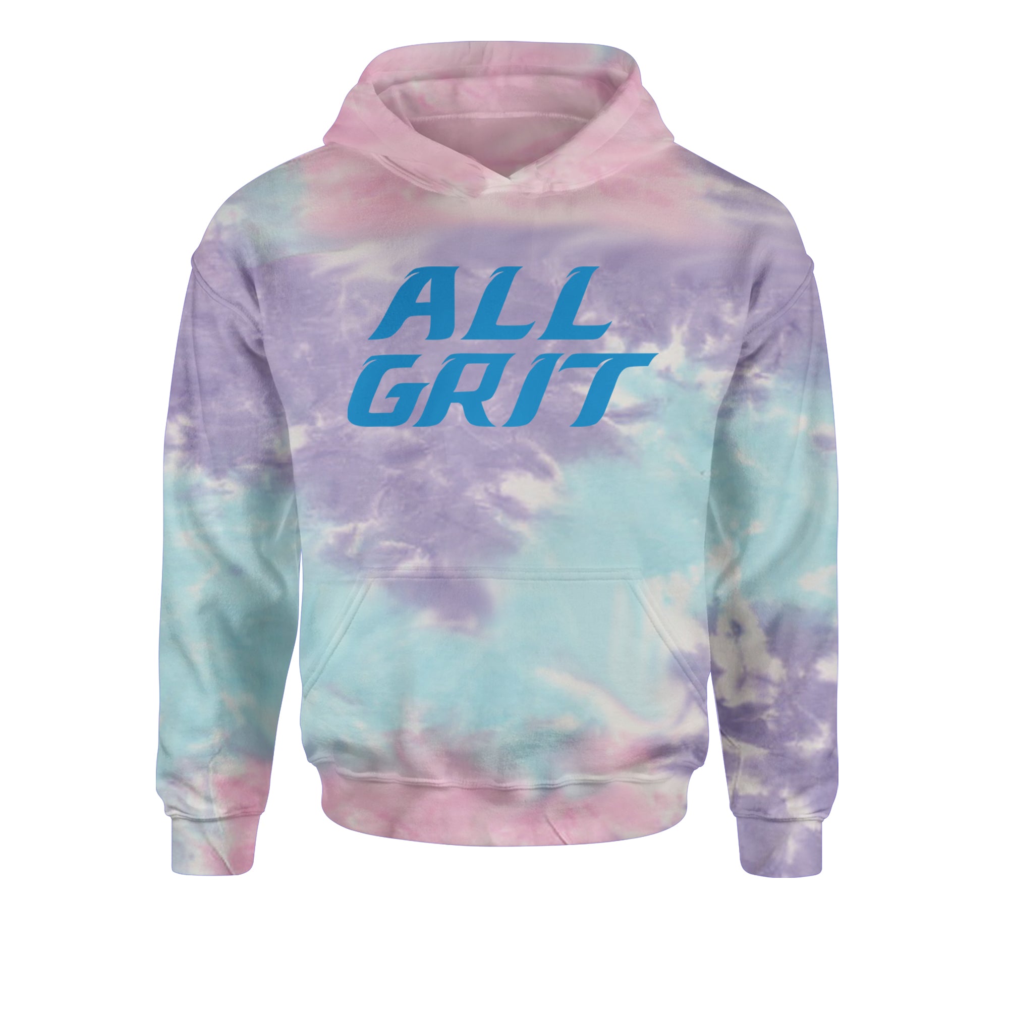 All Grit Detroit Football Youth-Sized Hoodie Tie-Dye Cotton Candy