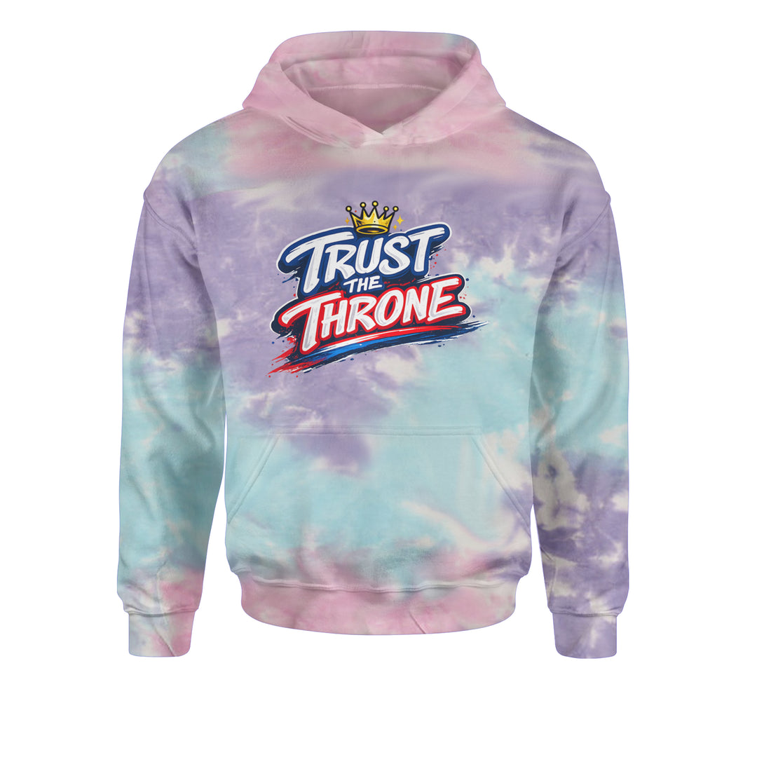 Trust The Throne Crown Philly Hoops Youth-Sized Hoodie Tie-Dye Cotton Candy