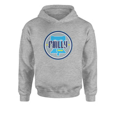 Philly Pride Liberty Bell Youth-Sized Hoodie Heather Grey