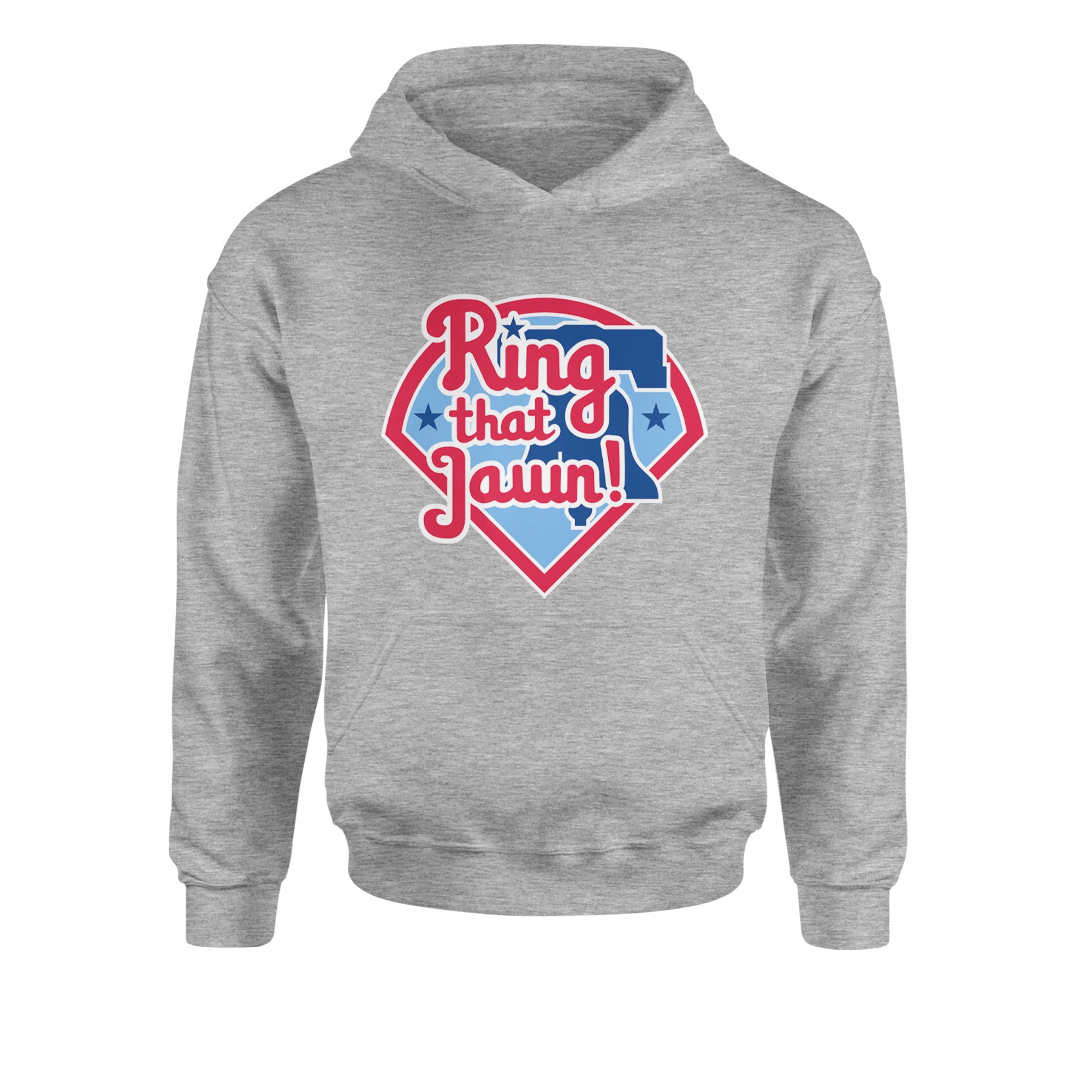 Ring That Jawn Philly Baseball Youth-Sized Hoodie Heather Grey