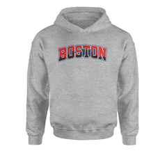 Boston City Pride Skyline Youth-Sized Hoodie Heather Grey