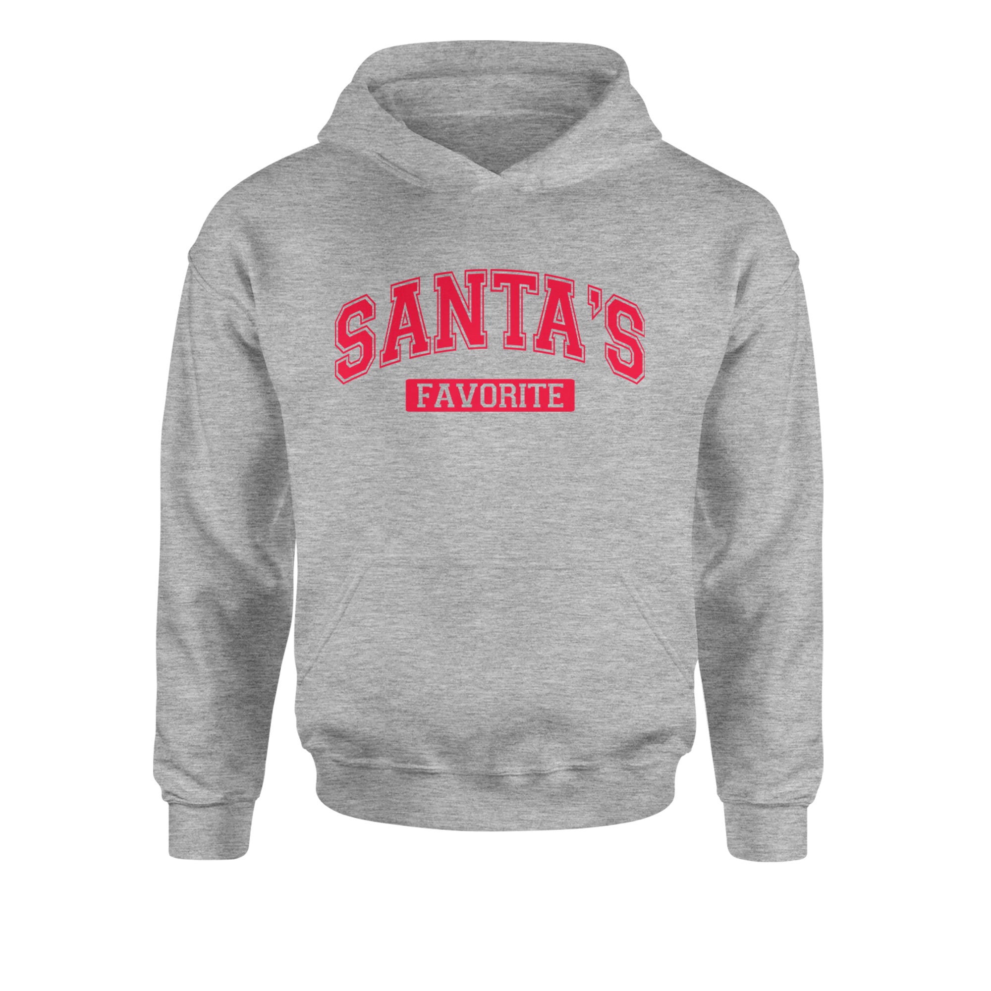 Santa's Favorite Youth-Sized Hoodie Heather Grey