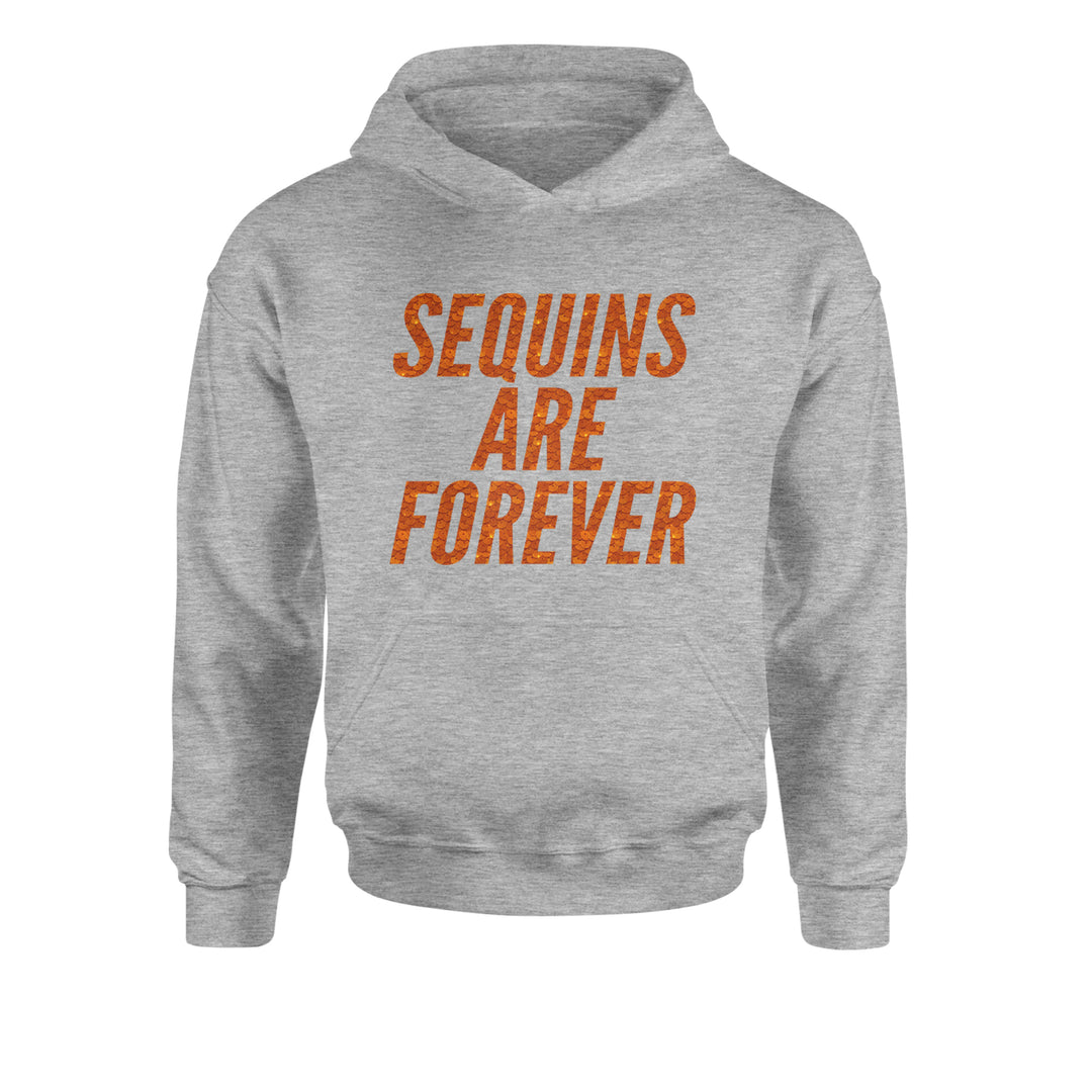 Sequins Are Forever Retro Glam Youth-Sized Hoodie Heather Grey